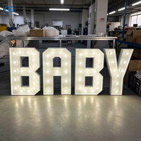Letras y Números Luminosos LED RGB de Metal para Eventos, 3 y 4 Pies, Decoración para Fiestas de Cumpleaños y Bodas