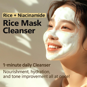 Mascarilla Coreana de niacinamida de arroz con etiqueta privada, limpiador <span class=keywords><strong>facial</strong></span>, Limpieza Profunda, exfoliante, brillo, cuidado de la piel, lavado <span class=keywords><strong>Facial</strong></span> - Product Image 2