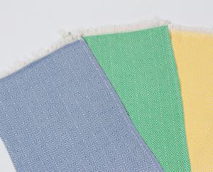 Serviette de cuisine à motif diamant de haute qualité Fouta en coton et lin pour usage domestique et sport - Product Image 3