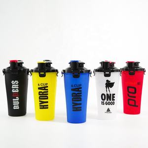 Fancy 700ml Sports Outdoor Dual Compartimiento <span class=keywords><strong>Doble</strong></span> Boca Multifunción <span class=keywords><strong>Shaker</strong></span> Botella de agua con malla - Product Image 4