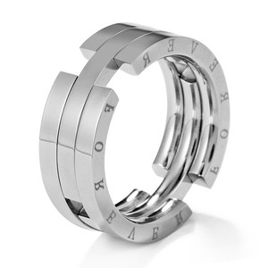SS8-R132 unico deformazione bacio pesce anello uomini in acciaio inox inciso per sempre anelli maschio lettera anello - Product Image 1