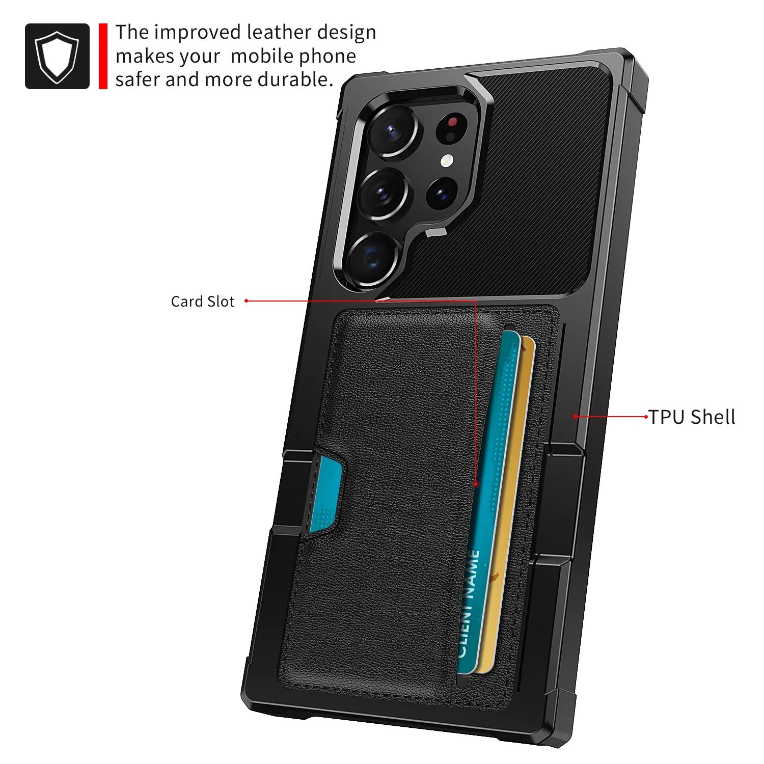 for Samsung s24 ultra shockproof card slot cell phone cover pu leather phone case with magnetic for iPhone 15 14 13 11