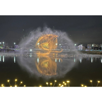 Fuente de agua comercial grande para exteriores Chaohua con pantalla 3D, proyección láser, espectáculo musical y de luces, para lagos y estanques de acero inoxidable