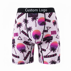 Boxer da Uomo con Stampa Digitale Stile Retrò Tramonto con Palme Vaporwave, Anti-Odore, Vendita all'Ingrosso - Product Image 2