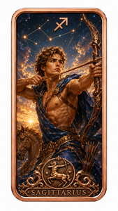 Barre in Rame Puro .999 da 1oz all'Ingrosso, Serie Zodiaco, con Stampa UV 2D Fronte e 3D Retro, Barre Astrologiche per Collezionismo e Forniture all'Ingrosso per Regali - Product Image 3
