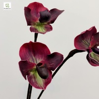 Bunga Anggrek Paphiopedilum Tiruan Gaya Retro dari PU, Sentuhan Asli, untuk Dekorasi Hotel, Rumah, Vas, Pernikahan, Warna Pink
