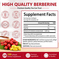 Berberine-Nahrungsergänzungsmittel Softgel-Kapseln für Magen-Darm-Komfort Natürliche Gewichtsabnahme - Für Erwachsene Glutenfrei