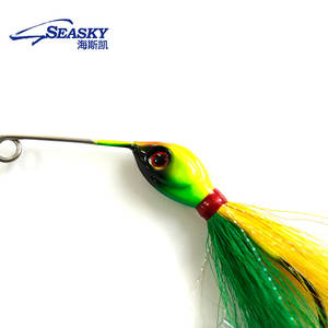 Seasky 40g cheveux de cerf spinnerbait cuillère nord musqué pêche gabarit tête bucktail leurres pour eau salée eau douce nageur - Product Image 5