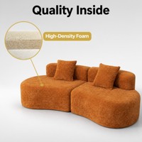 Geschwungenes Bouclé-Sofa Bogenförmiges Modulares Ecksofa Vakuumkomprimierte Platzsparende Möbel für Wohnzimmer Großhandel