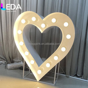 LEDA Support de lettres et chiffres lumineux LED en métal en forme de cœur de 4 pieds pour accessoires de mariage, décoration de toile de fond d'anniversaire - Product Image 2