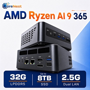 Mini PC CoreNest <span class=keywords><strong>AMD</strong></span> Ryzen AI 9 365 Zen 5 de 10 Núcleos, 32 GB LPDDR5 6400 MT/s, Radeon 880M, Doble M.2 PCIe 4.0, 8 TB, Mini Estación de Trabajo con IA - Product Image 1