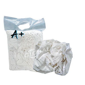 المسح الصناعي raمن 35-55 تي شيرت نفايات القطن الأبيض A + - Product Image 1