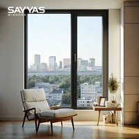 Ventana Abatible Moderna SAYYAS GR75-IW, Sistema Fijo de Aluminio, Acero Inoxidable, Certificación CE, Insonorizada, para Exteriores de Viviendas