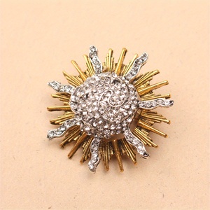 Retro-Sonnenbrosche im mittelalterlichen Hofstil, antike Rhinester-Korsage, altbabylonische Sonnenbrosche - Product Image 5