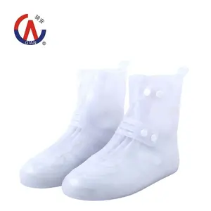 防水个人保护鞋套/靴 QA-9187/ 9186 - 100% PVC 鞋罩白色为女性和男性.