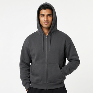 Pasamontañas personalizado con media cremallera, de gran tamaño, térmico, para invierno, 100% algodón, con estampado de espuma de terciopelo, unisex - Product Image 1