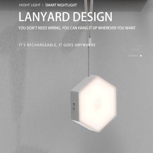 Lampe de nuit modulaire hexagonale portable à LED rechargeable avec détecteur de mouvement PIR en forme de nid d'abeille - Product Image 3