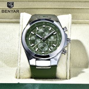 Reloj de Fábrica al por Mayor, Benyar de Lujo, Moda, Aleación, Cuero, Negocios, Deportivo, Cronógrafo, Resistente al Agua, Cristal de Cuarzo, Puntero, Personalizado - Product Image 3