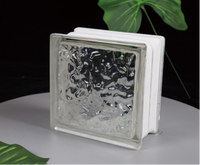 Briques de verre fournies par le fabricant, texturées à bulles, givrées, creuses, transparentes, contemporaines, carrées, à fusion à chaud, pour cloison de salle de bain