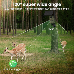 กล้องวงจรปิดอัจฉริยะ Ucon Outdoor Smart 4G รองรับซิมการ์ด  หมุนได้ ปรับมุมได้  บันทึกภาพเคลื่อนไหว 1 ปี  มองเห็นในที่มืดด้วยแสงดำ  มุมมองกว้าง  สำหรับการล่าสัตว์  เซ็นเซอร์ CMOS - Product Image 3
