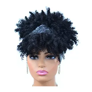 Twist Faux Locs Geflochtene Perücken für Black Hot Sale Afro Puff Synthetische kurze lockige Frauen Synthetisches Haar Sicherheits datenblatt Keine Spitze Perücken Curl