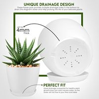 Pot Bunga Plastik Tahan Lama dengan Lubang Drainase, Peralatan Utama untuk Berkebun di Dalam dan Luar Ruangan, untuk Tanaman Pembibitan di Rumah