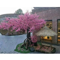 400cm height cheap fiberglass natural shape artificial pink peach blossom plants trees , wholesale flower tree plant artificial