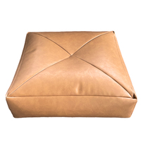 Pouf moderne en forme de cube, en cuir de haute qualité, portable, avec rembourrage en mousse déchiquetée, housse amovible - Helios