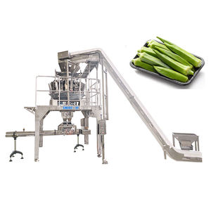 Tự động dòng chảy Rau có trọng lượng điền niêm phong máy khay courgette dòng chảy máy đóng gói - Product Image 1