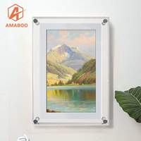 Cadre photo numérique à écran LCD alimenté par batterie, cadre acrylique pour art numérique, horloge MP4, avec des objets vidéo infinis en cristal clair, 5, 7, 10,1 pouces