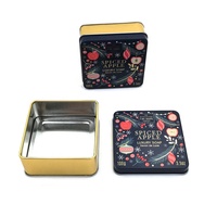 Mini boîte à charnière carrée en métal gaufré, emballage en étain, aromathérapie, boîte à savon de luxe, vente en gros