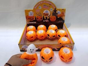 Samtoy 12 PCS Halloween Dekorationen LED Licht TPR <span class=keywords><strong>Ghost</strong></span> Soft Fidget Sensory Kürbis Squeeze Toy für Halloween Geschenk - Product Image 6