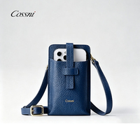 Sac à bandoulière pour téléphone portable en PU imperméable de luxe Cossni pour femmes, pochette pour iPhone personnalisée faite à la main, certifiée ISO et BSCI