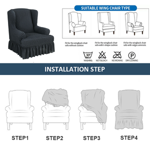 Cubiertas duraderas de alta calidad para sillón Wingback, Fundas protectoras antideslizantes para sofá y silla - Product Image 2