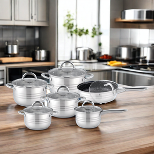 <span class=keywords><strong>Dorsch</strong></span> thép không gỉ xử lý <span class=keywords><strong>Cookware</strong></span> Set hiện đại thanh lịch kính nắp chất lượng tốt nhà bếp Wares thân thiện với môi kim loại để sử dụng nhà - Product Image 6