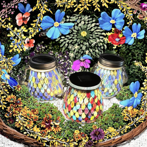 Barre lumineuse en verre mosaïque solaire pour pot Mason, étanche IP65, LED avec télécommande, portable, projection à 360°, éclairage suspendu pour jardin - Product Image 3