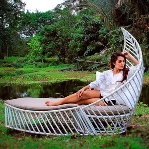 <span class=keywords><strong>Fauteuil</strong></span> de <span class=keywords><strong>jardin</strong></span> moderne en rotin blanc, résistant aux intempéries, <span class=keywords><strong>design</strong></span> paon, pour salon, extérieur, hôtels, villas, complexes hôteliers - Product Image 2