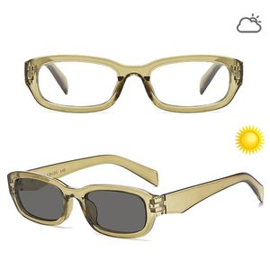 Gafas de Sol de Estilo Moderno, Montura Cuadrada Pequeña, Irregulares, con Cambio de Color, Populares en Internet, a la Moda, Combinan con Todo, Lisas - Product Image 1