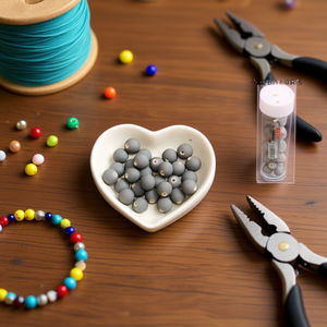 ILAN Abalorios Perline rotonde grigie da 10 mm per la creazione di gioielli - Product Image 3