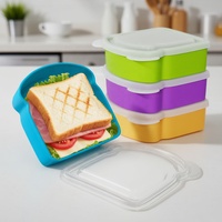 Boîte à bento en silicone sans BPA sur mesure en gros avec compartiments de rangement pour pain grillé portable