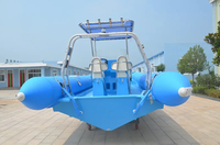 Bateau semi-rigide sportif haute vitesse certifié CE, 9,6 m (32 pi), coque en V profond de 12 m, en Hypalon PVC, coque en fibre de verre, modèle Diver 960 20
