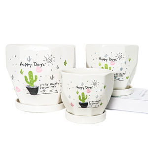 Ensemble de 3 pots de fleurs en céramique Sin Garden Sunflower, pots de fleurs de 4+5+6 pouces, jardinières d'intérieur pour plantes décoratives, pour plantes succulentes - Product Image 2