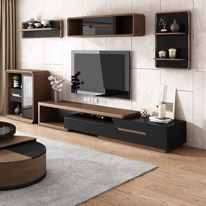 Soporte de TV plegable moderno personalizable de madera contrachapada de melamina para muebles del hogar para sala de estar y dormitorio con función de almacenamiento - Product Image 6