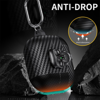 Étui pour écouteurs avec fermoir rotatif en métal en forme de crâne, pour Samsung Galaxy Buds 3 Pro / Buds 3, étui de protection en TPU fibre de carbone