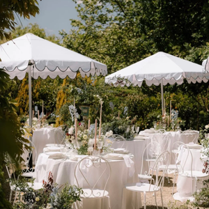 LS Doppelschicht-Wellendesign Aluminium-Stange Weißer Großer Regenschirm |   Strand-, Markt- & Hochzeits-Sonnenschirm Outdoor-Sonnenschutz - Product Image 2