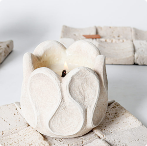 Porte-bougie en béton fait main, forme de tulipe unique, porte-<span class=keywords><strong>cire</strong></span> pour la fabrication de bougies, décoration de Noël pour la maison - Product Image 1