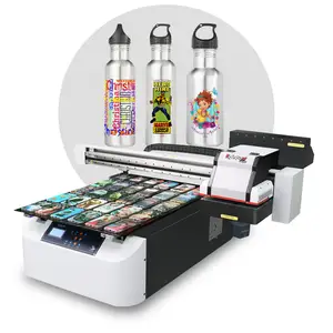 Mesin Cetak Plastik Logam Kaca Kayu, Printer Digital Inkjet Ukuran A1 Ukuran 6090