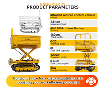 Transporteur tout-terrain télécommandé 2.4G pour pentes raides, vergers et talus, avec extension de portée et grappin, à braquage zéro