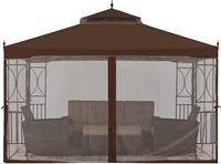Abcovery 3X3.5M Buiten Prieel Tent Pop-Up Luxe Tuin Tuinhuisje Met Klamboe Wasserdicht Paviljoen Gartenpavillon