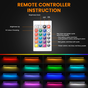 Feux de position latéraux LED RVB fumés transparents en gros pour <span class=keywords><strong>Ford</strong></span> <span class=keywords><strong>Mustang</strong></span> 2015-2023, réflecteur de pare-chocs arrière, feu de signalisation arrière - Product Image 4